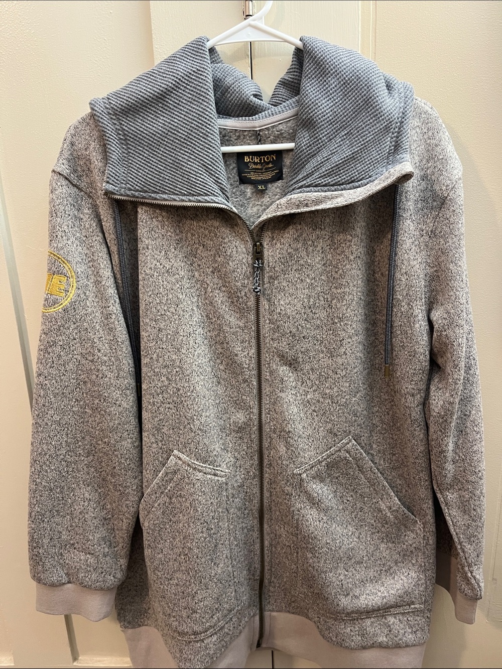 New Burton Unisex Gray Full-Zip Hooded Jacket